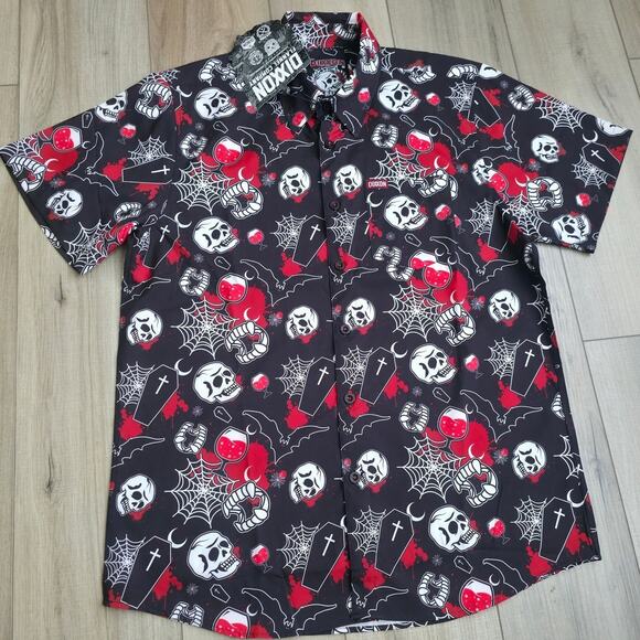 Dixxon Flannel The Hallow Black Friday 13th Bamboo Short Sleeve Shirt Men Sz M - Picture 1 of 11